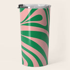 New Groove Retro Swirl Abstract in Pink and Green Travel Mug Gallery Image 3