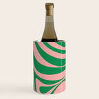 New Groove Retro Swirl Abstract in Pink and Green Wine Chiller Gallery Image 3