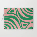 New Groove Retro Swirl Abstract in Pink and Green Laptop Sleeve Gallery Image 1