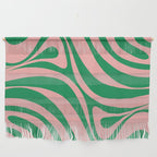 New Groove Retro Swirl Abstract in Pink and Green Wall Hanging Gallery Image 1