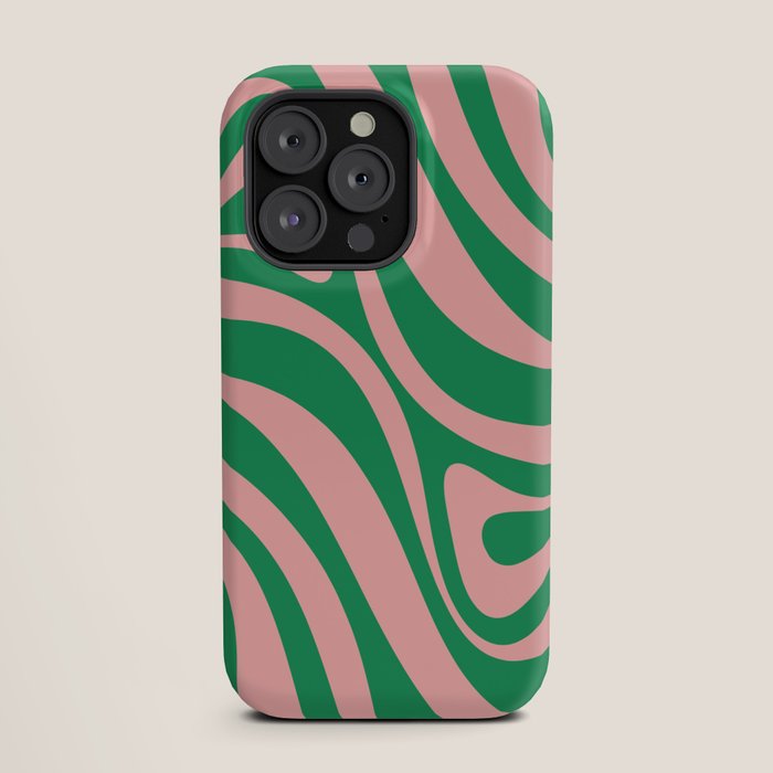 New Groove Retro Swirl Abstract in Pink and Green iPhone Case Gallery Image 19