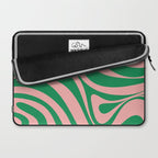 New Groove Retro Swirl Abstract in Pink and Green Laptop Sleeve Gallery Image 2