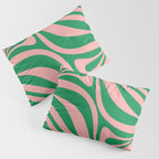 New Groove Retro Swirl Abstract in Pink and Green Pillow Sham Gallery Image 3