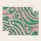New Groove Retro Swirl Abstract in Pink and Green Placemat Gallery Image 1
