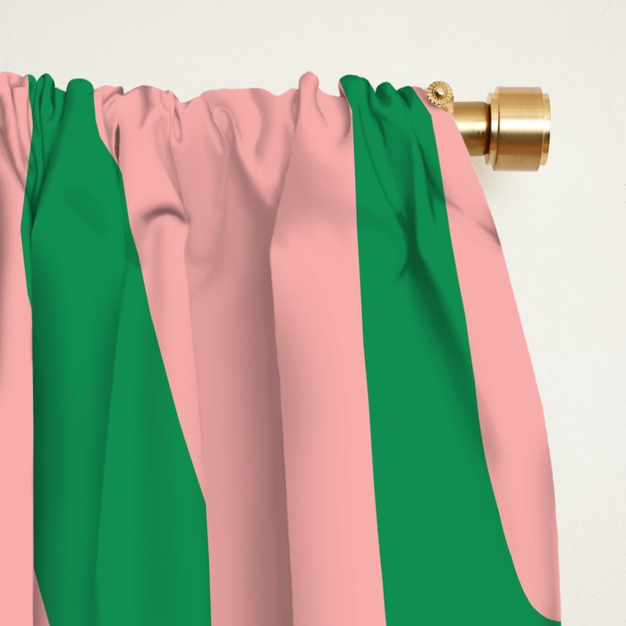 New Groove Retro Swirl Abstract in Pink and Green Window Curtain Gallery Image 2