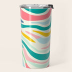 Colorful abstract line stripe art pattern Travel Mug Gallery Image 2