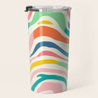 Colorful abstract line stripe art pattern Travel Mug Gallery Image 3