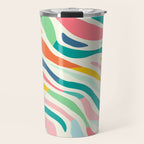 Colorful abstract line stripe art pattern Travel Mug Gallery Image 1