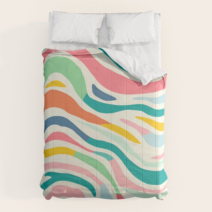 Colorful abstract line stripe art pattern Comforter Gallery Image 6