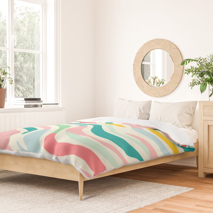 Colorful abstract line stripe art pattern Duvet Cover Gallery Image 2