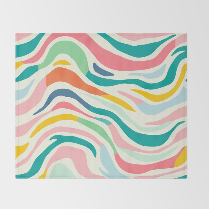 Colorful abstract line stripe art pattern Throw Blanket Gallery Image 2