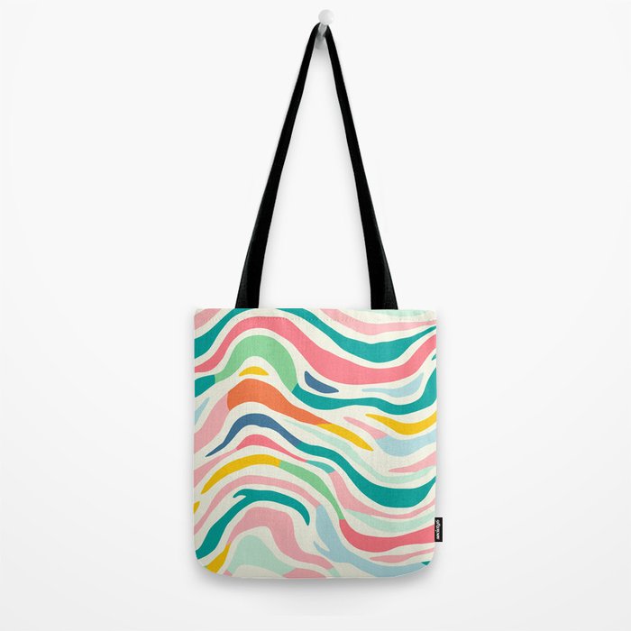 Colorful abstract line stripe art pattern Tote Bag Gallery Image 2
