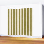 Cabana Stripe - moss green and cream Wall Mural Gallery Image 2