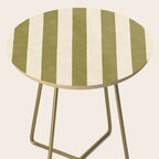 Cabana Stripe - moss green and cream Side Table Gallery Image 2