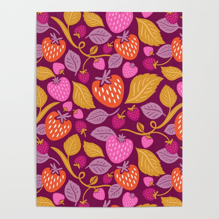 Strawberry Fields - Magenta Gold Poster Gallery Image 4