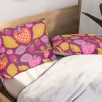 Strawberry Fields - Magenta Gold Pillow Sham Gallery Image 2