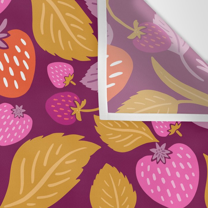 Strawberry Fields - Magenta Gold Wall Tapestry Gallery Image 3