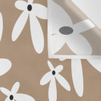 Quirky Florals in Mocha, Black and White Wall Tapestry Gallery Image 3