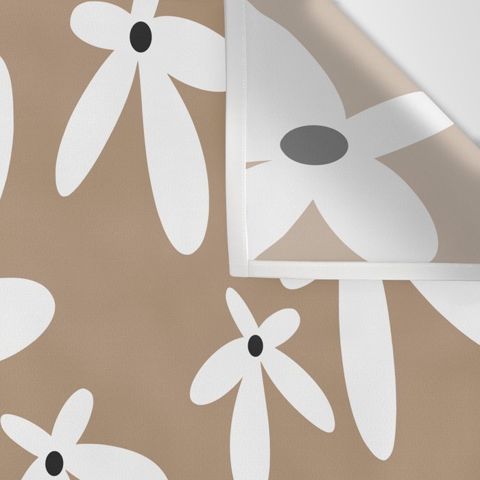 Quirky Florals in Mocha, Black and White Wall Tapestry Gallery Image 3