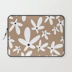 Quirky Florals in Mocha, Black and White Laptop Sleeve Gallery Image 1
