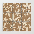 Quirky Florals in Mocha, Black and White Wood Wall Art Gallery Image 1