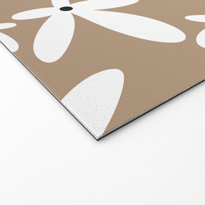 Quirky Florals in Mocha, Black and White Welcome Mat Gallery Image 2