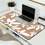 Quirky Florals in Mocha, Black and White Desk Mat Gallery Image 2