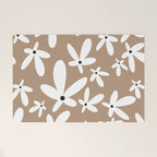 Quirky Florals in Mocha, Black and White Welcome Mat Gallery Image 1