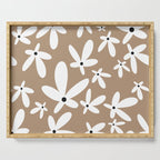 Quirky Florals in Mocha, Black and White Serving Tray Gallery Image 1