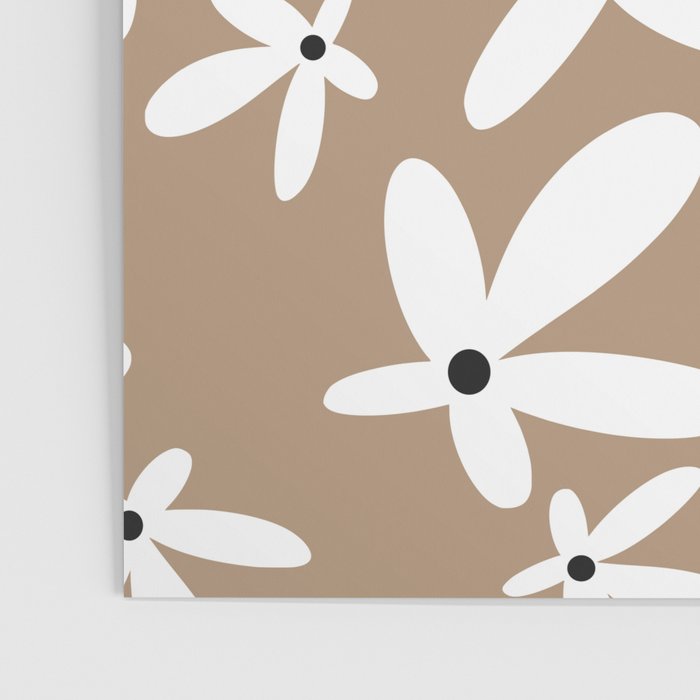 Quirky Florals in Mocha, Black and White Poster Gallery Image 3