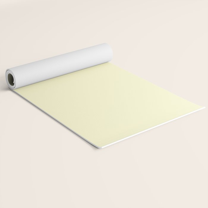 Pastel Lemon Yellow Pale Soft Meringue Yellow Yoga Mat Gallery Image 2