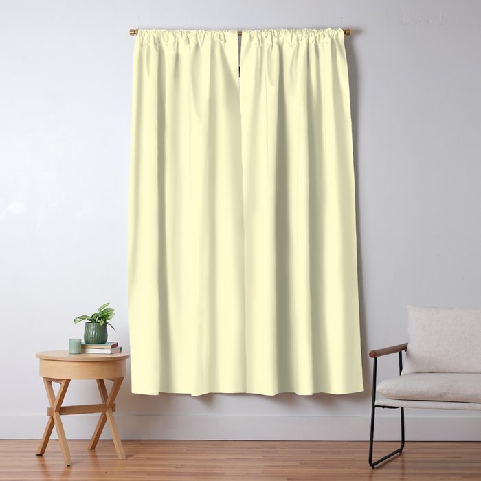 Pastel Lemon Yellow Pale Soft Meringue Yellow Window Curtain Gallery Image 1