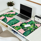 Jungle Leaves, Banana, Monstera II Pink  Desk Mat Gallery Image 2