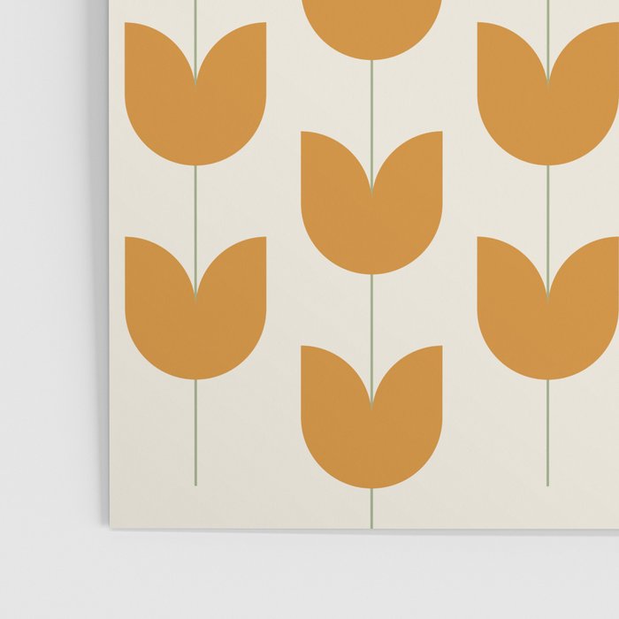 Spring Tulips V Orange Mid Century Flowers Poster Gallery Image 3