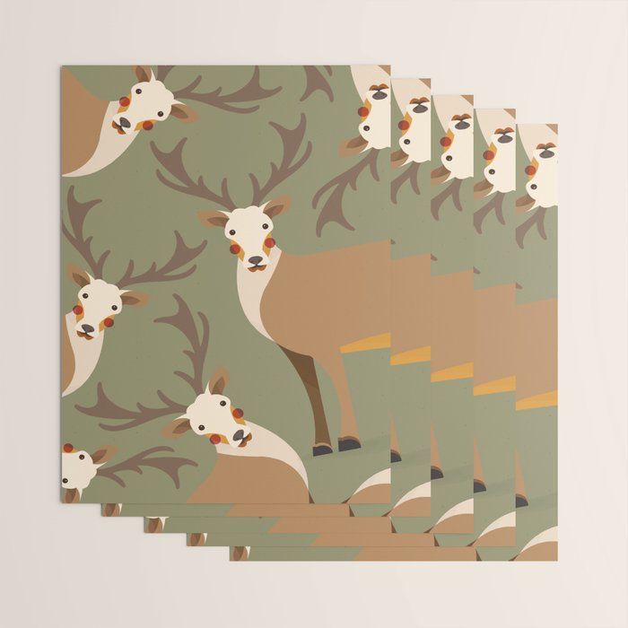 Red Deer Animal Portrait Wrapping Paper Gallery Image 3