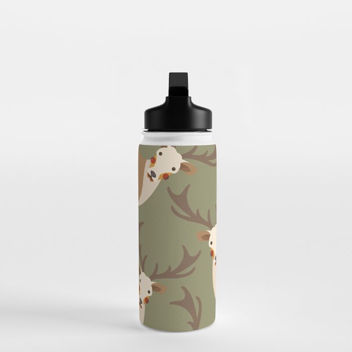 Red Deer Animal Portrait Water Bottle Gallery Image 3