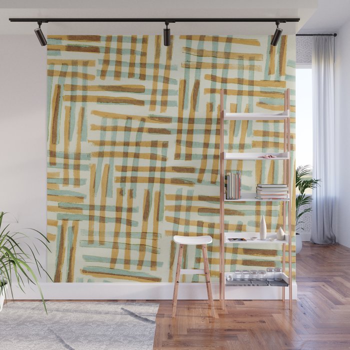 Abstract Linocut Pattern #7 Wall Mural Gallery Image 1