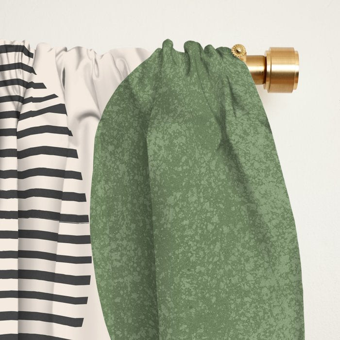 Semicircle Stripes - Green Window Curtain Gallery Image 2