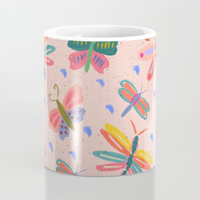 Happy and Colorful Butterflies Illustration Coffee Mug Gallery Image 4