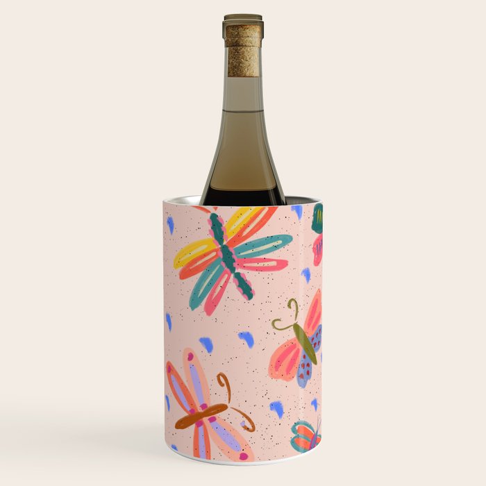 Happy and Colorful Butterflies Illustration Wine Chiller Gallery Image 2
