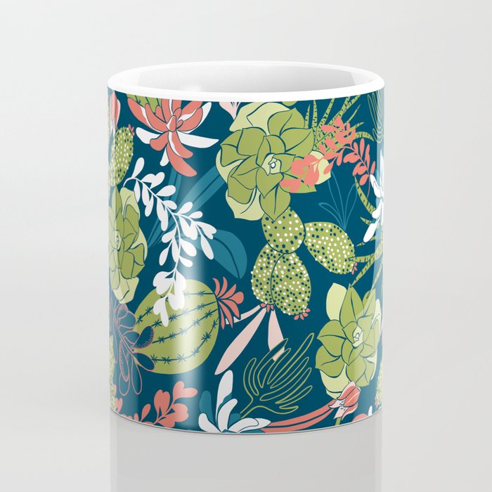 Succulent Garden Navy Coffee Mug Gallery Image 4