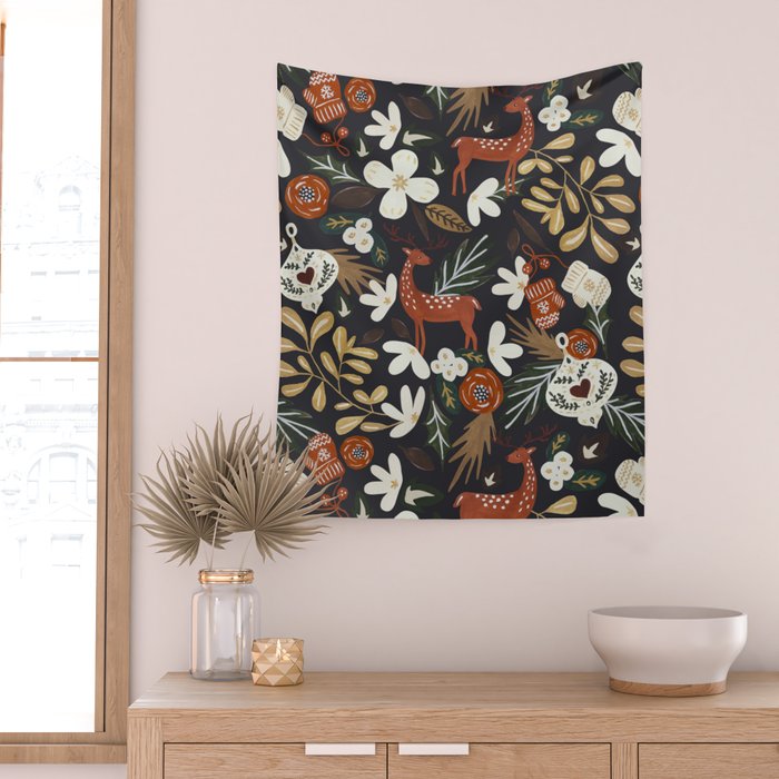 Christmas holiday night III Wall Tapestry Gallery Image 2