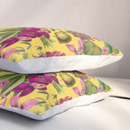 Tropical Bloom Serenade Exotic Floral Pattern Vintage Botanical Vibes Yellow Pillow Sham Gallery Image 3