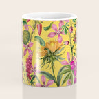 Tropical Bloom Serenade Exotic Floral Pattern Vintage Botanical Vibes Yellow Coffee Mug Gallery Image 4