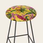 Tropical Bloom Serenade Exotic Floral Pattern Vintage Botanical Vibes Yellow Stool Gallery Image 2