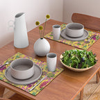 Tropical Bloom Serenade Exotic Floral Pattern Vintage Botanical Vibes Yellow Placemat Gallery Image 2