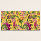 Tropical Bloom Serenade Exotic Floral Pattern Vintage Botanical Vibes Yellow Desk Mat Gallery Image 3
