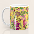 Tropical Bloom Serenade Exotic Floral Pattern Vintage Botanical Vibes Yellow Coffee Mug Gallery Image 3