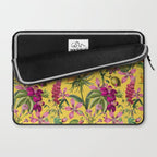 Tropical Bloom Serenade Exotic Floral Pattern Vintage Botanical Vibes Yellow Laptop Sleeve Gallery Image 2