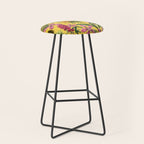 Tropical Bloom Serenade Exotic Floral Pattern Vintage Botanical Vibes Yellow Stool Gallery Image 1